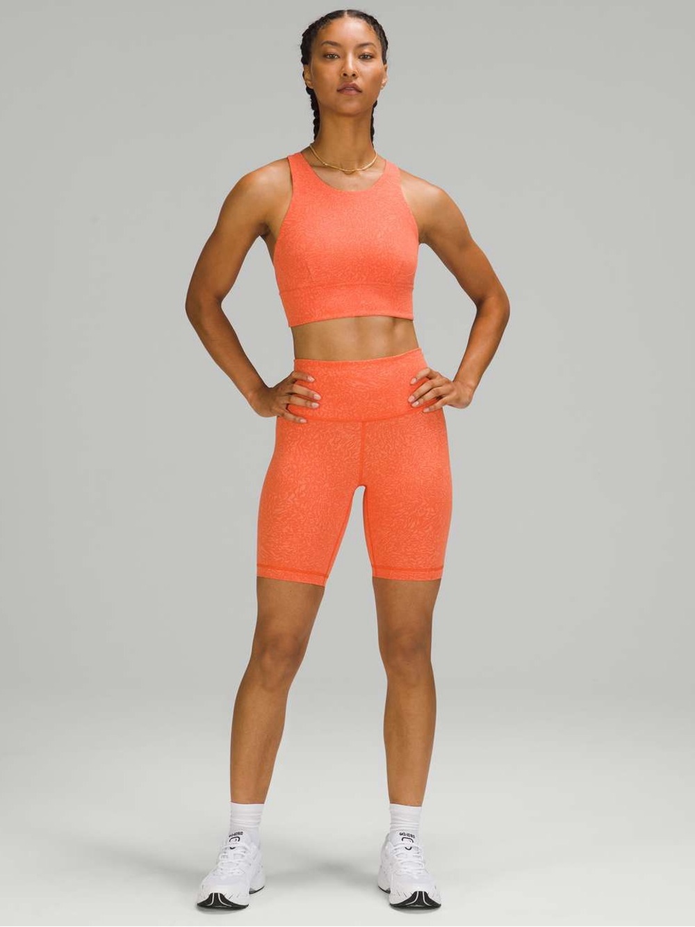 Lululemon| ‘Wunder Train’ High Rise 8” Biker Short (Crunch Warm Coral)